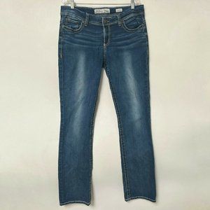 BKE Payton Bootcut Jeans Buckle Denim Stretch Mid Rise Womens Size 34 XL